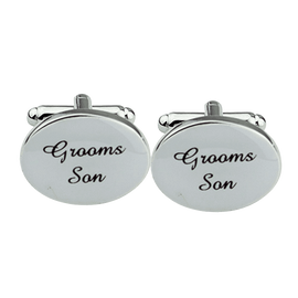 1 Pair Mens Silver Oval Wedding Cufflinks Groom Best Man Usher Page Boy Cuff Link Gift